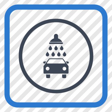 Araba duş vektör simgesi bir çerçeve içinde