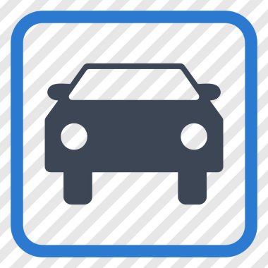 Araba vektör simgesi bir çerçeve içinde