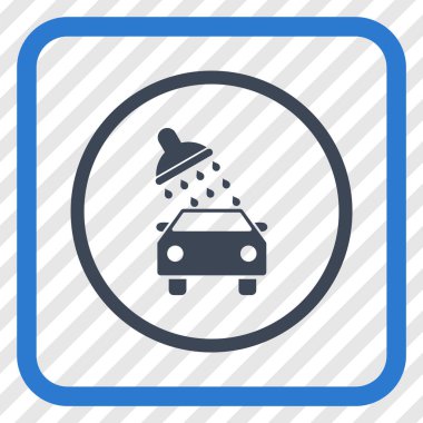 Oto yıkama vektör simgesi bir çerçeve içinde