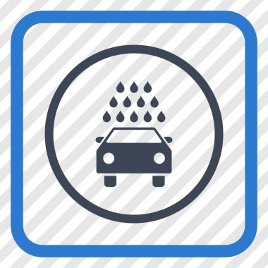 Oto yıkama vektör simgesi bir çerçeve içinde