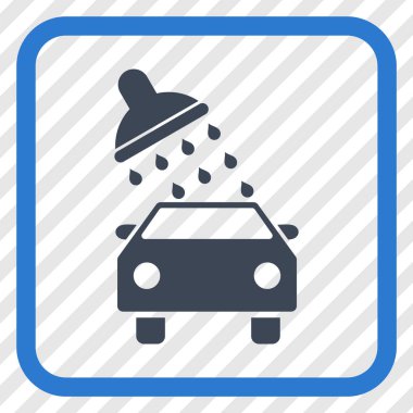 Oto yıkama vektör simgesi bir çerçeve içinde