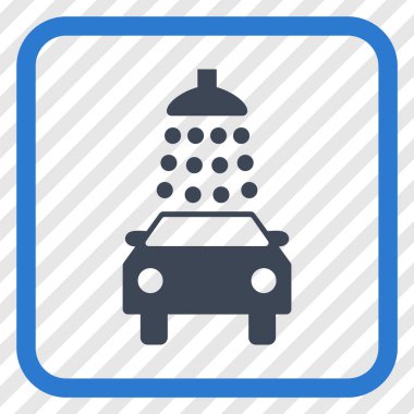 Oto yıkama vektör simgesi bir çerçeve içinde