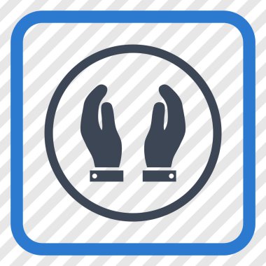 Bakım el vektör simgesi bir çerçeve içinde