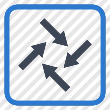 Merkezcil oklar bir çerçeve içinde simge vektör