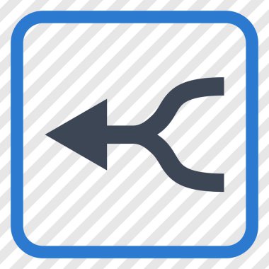 Ok sol vektör simgesi bir çerçeve içinde birleştirmek