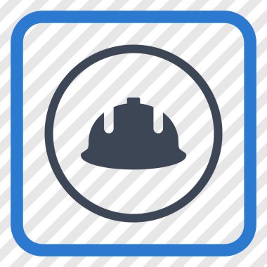 İnşaat kask vektör simgesi bir çerçeve içinde