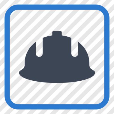 İnşaat kask vektör simgesi bir çerçeve içinde