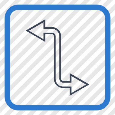 Eğri Exchange ok vektör simgesi bir çerçeve içinde