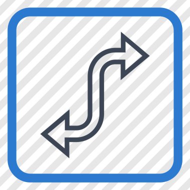 Eğri Exchange ok vektör simgesi bir çerçeve içinde