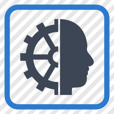 Cyborg dişli vektör simgesi bir çerçeve içinde