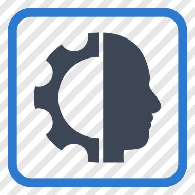 Cyborg dişli vektör simgesi bir çerçeve içinde