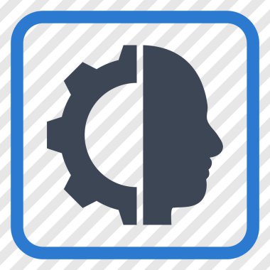 Cyborg dişli vektör simgesi bir çerçeve içinde