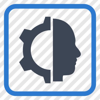 Cyborg dişli vektör simgesi bir çerçeve içinde