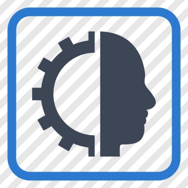 Cyborg dişli vektör simgesi bir çerçeve içinde