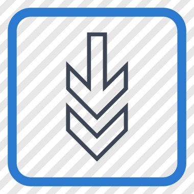 Vektör simgesi bir çerçeve içinde aşağı yön