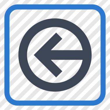 Yön sol vektör simgesi bir çerçeve içinde