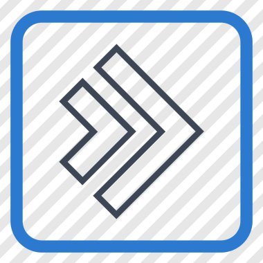 Yöne doğru vektör simgesi bir çerçeve içinde