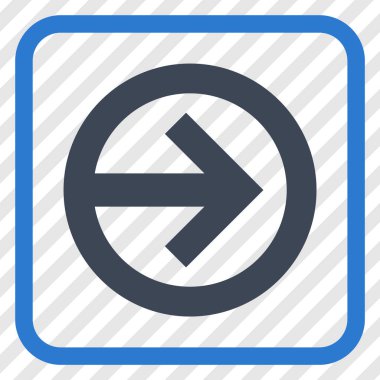 Yöne doğru vektör simgesi bir çerçeve içinde