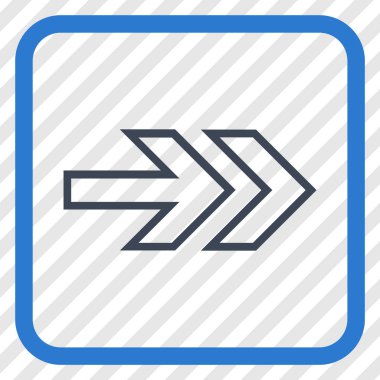 Yöne doğru vektör simgesi bir çerçeve içinde