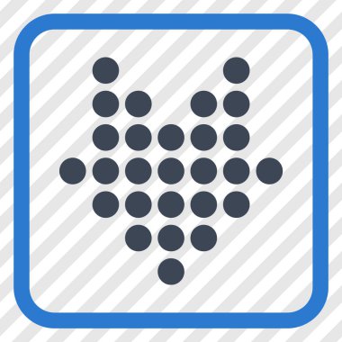 Vektör simgesi bir çerçeve içinde aşağı noktalı ok