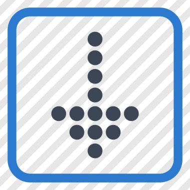 Vektör simgesi bir çerçeve içinde aşağı noktalı ok