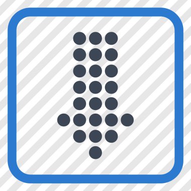 Vektör simgesi bir çerçeve içinde aşağı noktalı ok