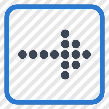 Noktalı ok doğru vektör simgesi bir çerçeve içinde