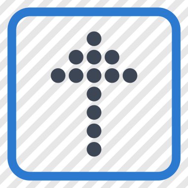 Vektör simgesi bir çerçeve içinde yukarı noktalı ok