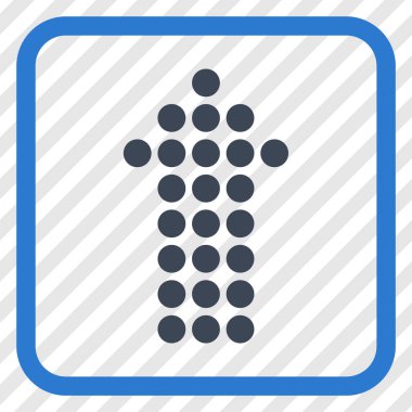 Vektör simgesi bir çerçeve içinde yukarı noktalı ok