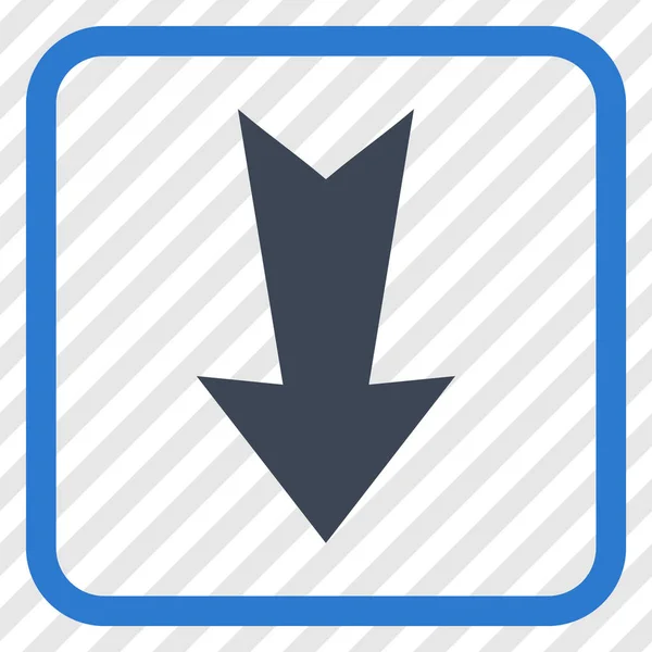 Arrow Down Vector Icon ในกรอบ — ภาพเวกเตอร์สต็อก