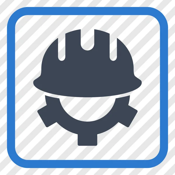 Ícone de vetor de capacete de desenvolvimento em um quadro — Vetor de Stock