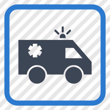 Acil araba vektör simgesi bir çerçeve içinde