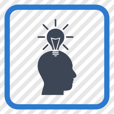 Dahi ampul vektör simgesi bir çerçeve içinde