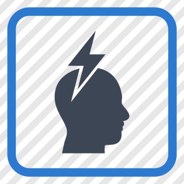 Baş ağrısı vektör simgesi bir çerçeve içinde