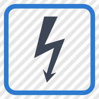 Yüksek gerilim vektör simgesi bir çerçeve içinde