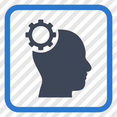 Akıl dişli vektör simgesi bir çerçeve içinde