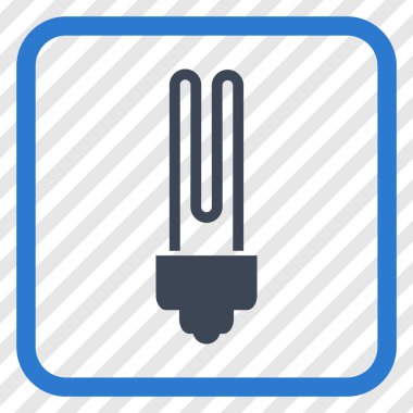 Floresan ampul vektör simgesi bir çerçeve içinde