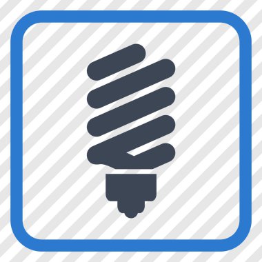 Floresan ampul vektör simgesi bir çerçeve içinde