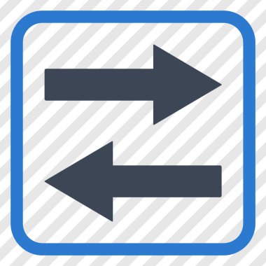 Yatay Çevir ok simge bir çerçeve içinde vektör