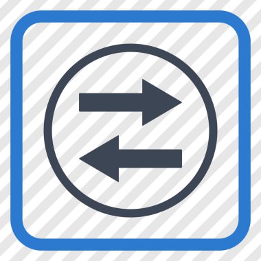 Yatay Çevir ok simge bir çerçeve içinde vektör