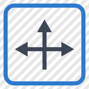 Kavşak yön vektör simgesi bir çerçeve içinde