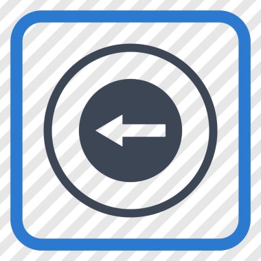 Sol ok vektör simgesi bir çerçeve içinde yuvarlak