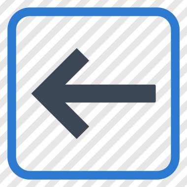 Sol ok vektör simgesi bir çerçeve içinde