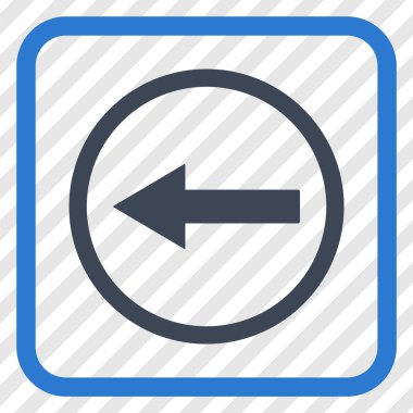 Sol ok vektör simgesi bir çerçeve içinde yuvarlak