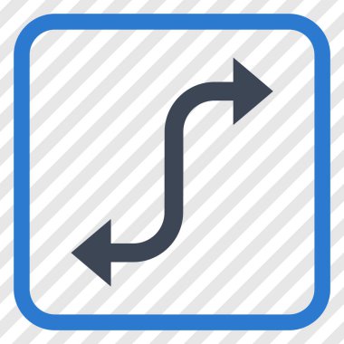 Bend ok vektör simgesi bir çerçeve içinde karşısında