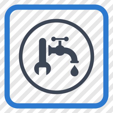 Sıhhi tesisat vektör simgesi bir çerçeve içinde