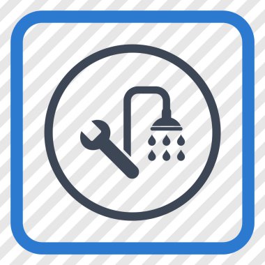 Sıhhi tesisat vektör simgesi bir çerçeve içinde