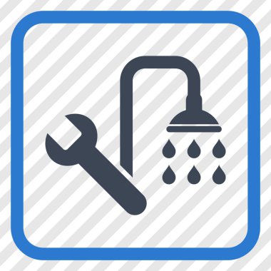 Sıhhi tesisat vektör simgesi bir çerçeve içinde