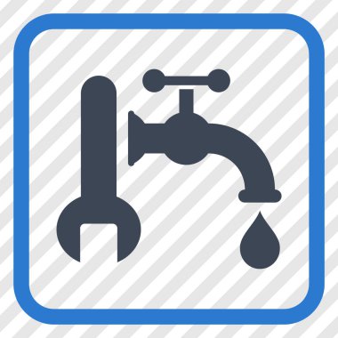 Sıhhi tesisat vektör simgesi bir çerçeve içinde