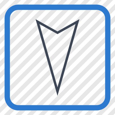 İşaretçi vektör simgesi bir çerçeve içinde aşağı